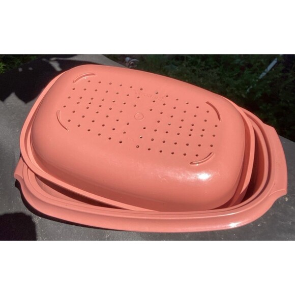 Tupperware Vintage Micro Steamer Microwave 6 Cups Mauve Pink - Picture 9 of 12